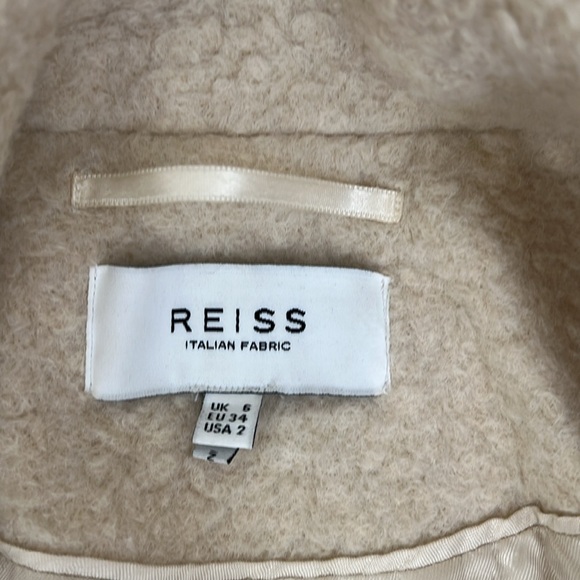 Reiss LIO TEXTURED WOOL BLEND SHACKET Cream Size 2 - Picture 8 of 11